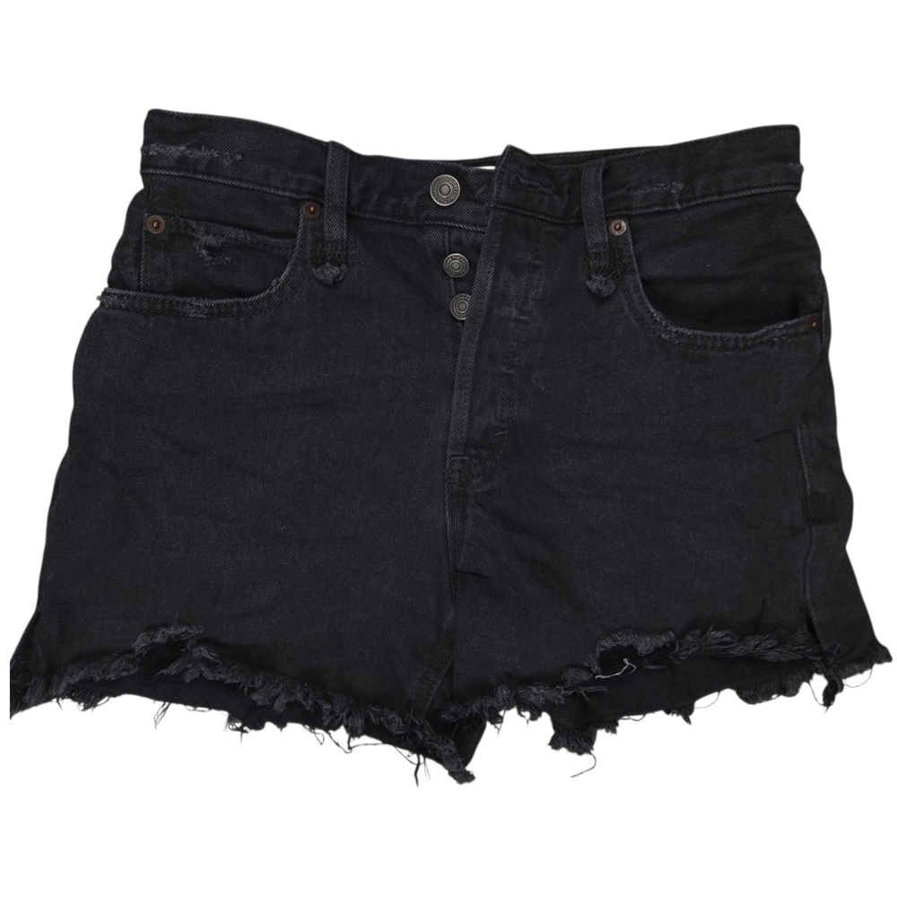 We The Free Black Distressed Denim Shorts